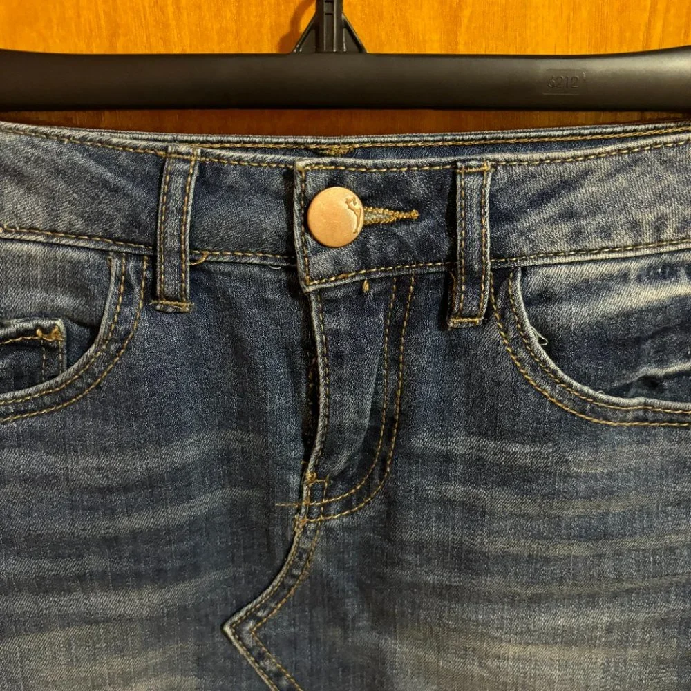 Dollhouse Denim Mini Skirt Blue Yellow Size‎ 0 W24